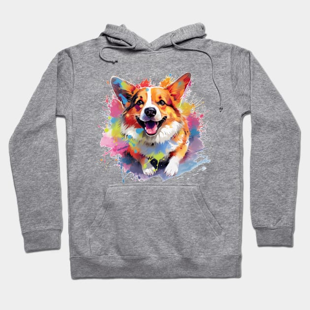 Corgi Art Hoodie by CunninghamWatercolors